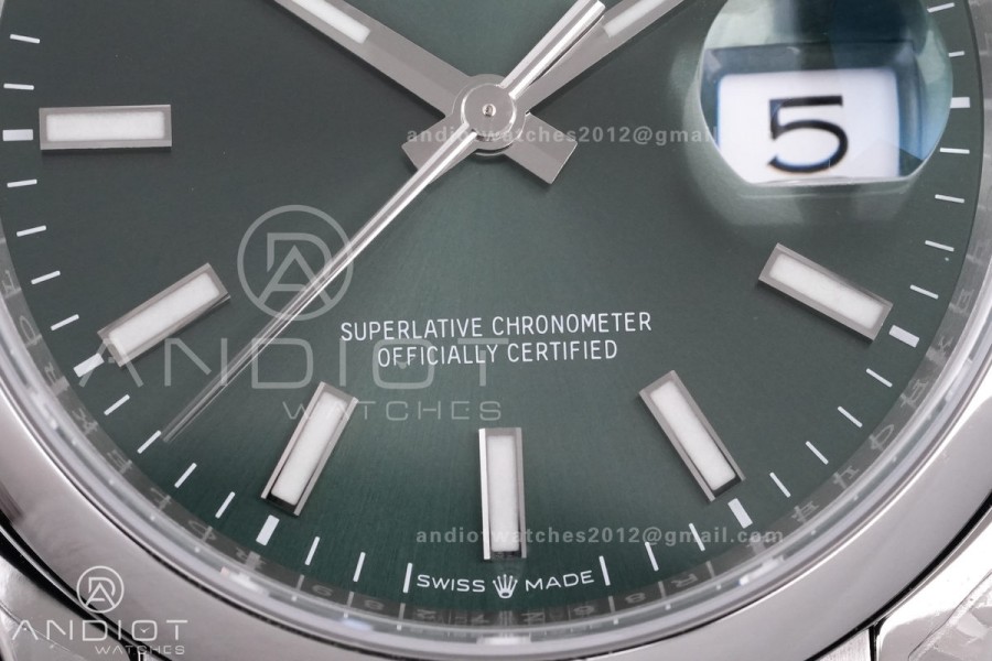DateJust 36 SS 126200 VSF 1:1 Best Edition 904L Steel Green Dial on Oyster Bracelet VS3235