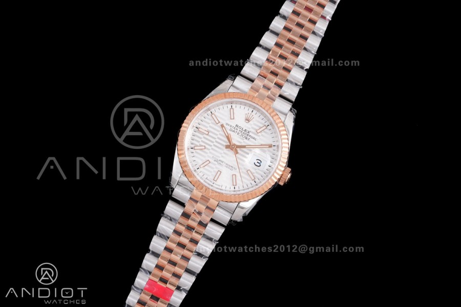 DateJust 36 SS 126231 VSF 1:1 Best Edition 904L SS/RG Silver Textured Dial on Jubilee Bracelet VS3235