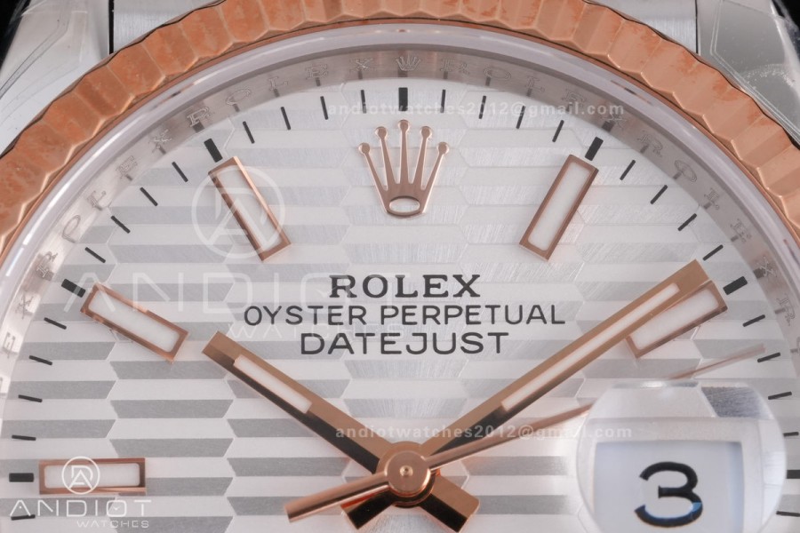 DateJust 36 SS 126231 VSF 1:1 Best Edition 904L SS/RG Silver Textured Dial on Jubilee Bracelet VS3235