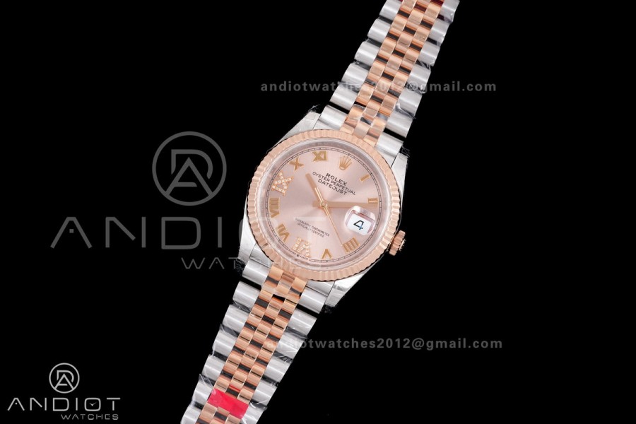 DateJust 36 SS/RG 126231 VSF 1:1 Best Edition 904L Steel RG  Roman Dial on Jubilee Bracelet VS3235