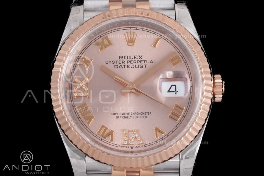 DateJust 36 SS/RG 126231 VSF 1:1 Best Edition 904L Steel RG  Roman Dial on Jubilee Bracelet VS3235