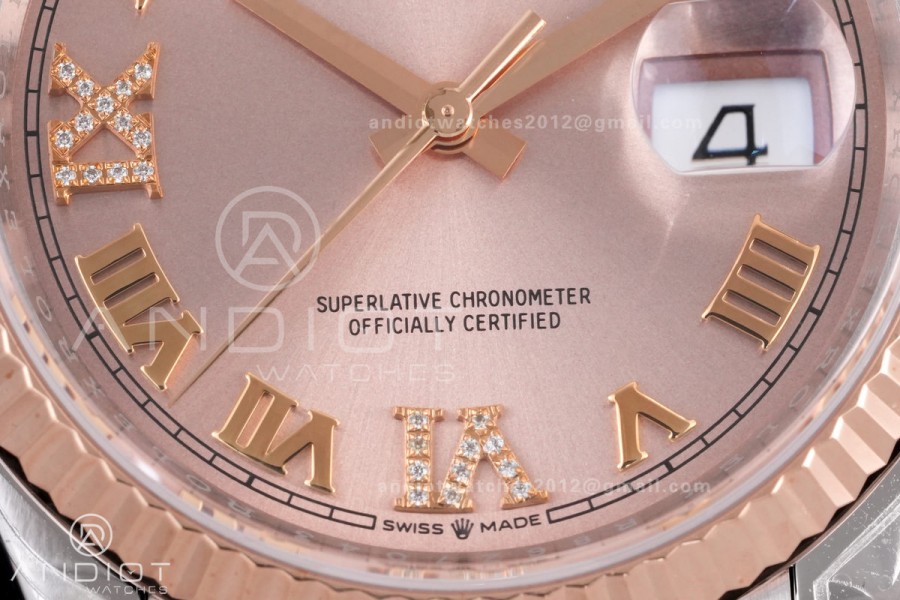 DateJust 36 SS/RG 126231 VSF 1:1 Best Edition 904L Steel RG  Roman Dial on Jubilee Bracelet VS3235