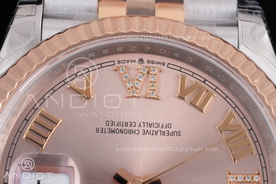 DateJust 36 SS/RG 126231 VSF 1:1 Best Edition 904L Steel RG  Roman Dial on Jubilee Bracelet VS3235