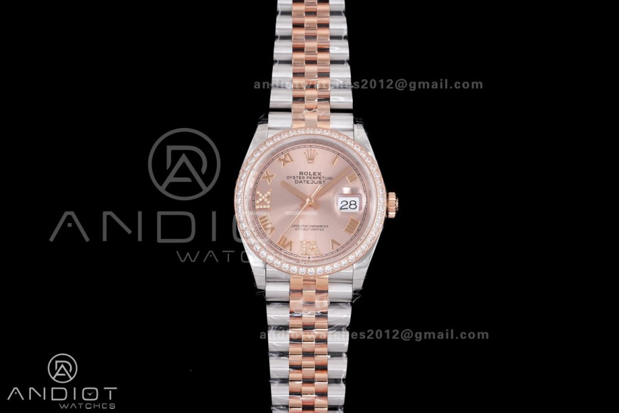 DateJust 36 SS 126281rbr VSF 1:1 Best Edition 904L Steel RG Roman Dial on Jubilee Bracelet VS3235