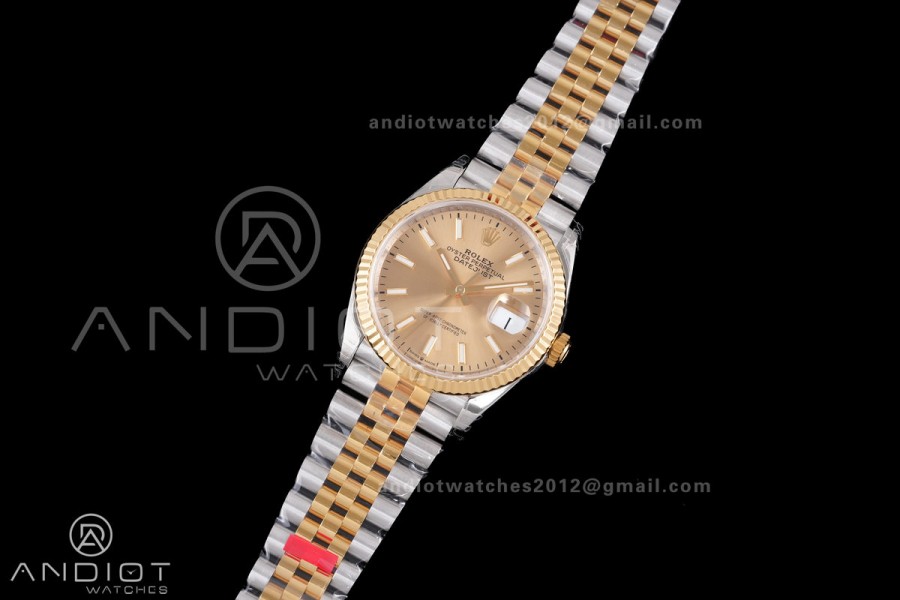 DateJust 36 SS/YG 126233 VSF 1:1 Best Edition 904L Steel YG Sitck Dial on Jubilee Bracelet VS3235