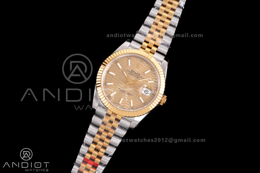 DateJust 41 126333 904L SS VSF 1:1 Best Edition YG Textured Dial on Jubilee Bracelet VS3235