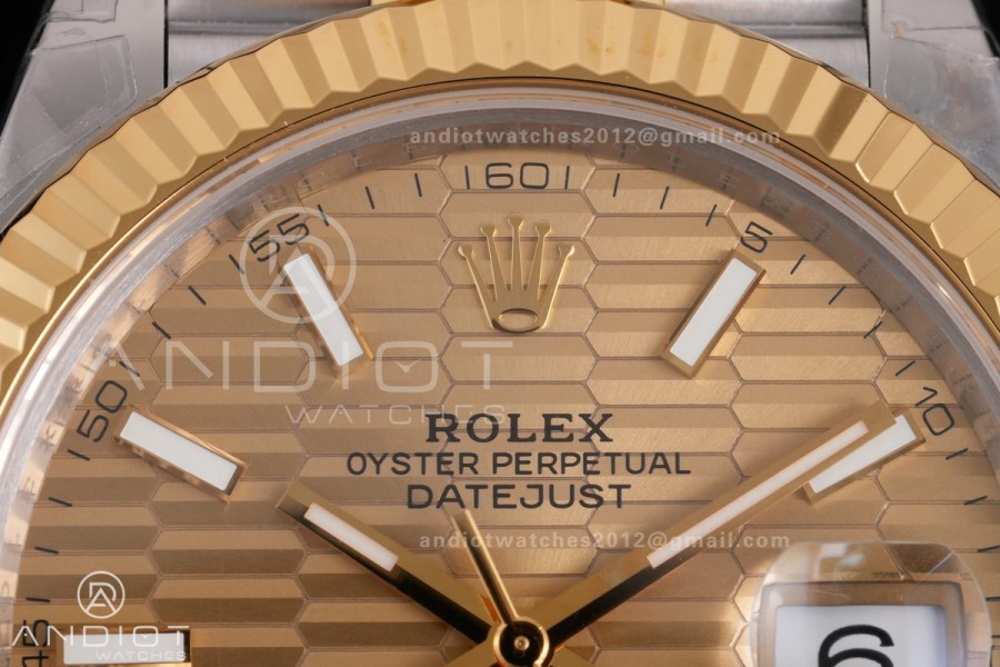 DateJust 41 126333 904L SS VSF 1:1 Best Edition YG Textured Dial on Jubilee Bracelet VS3235