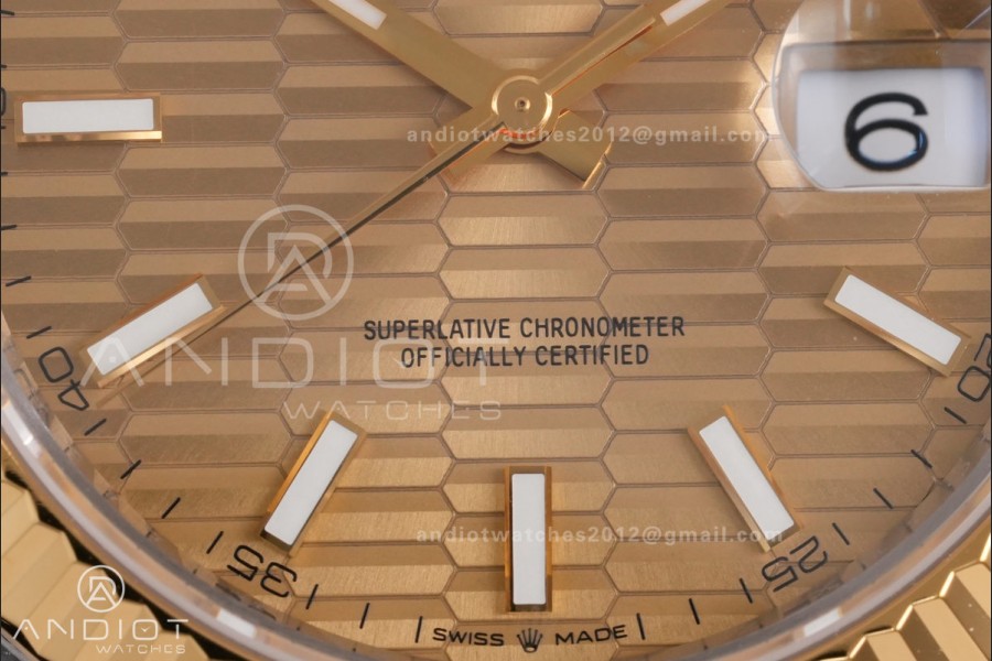 DateJust 41 126333 904L SS VSF 1:1 Best Edition YG Textured Dial on Jubilee Bracelet VS3235