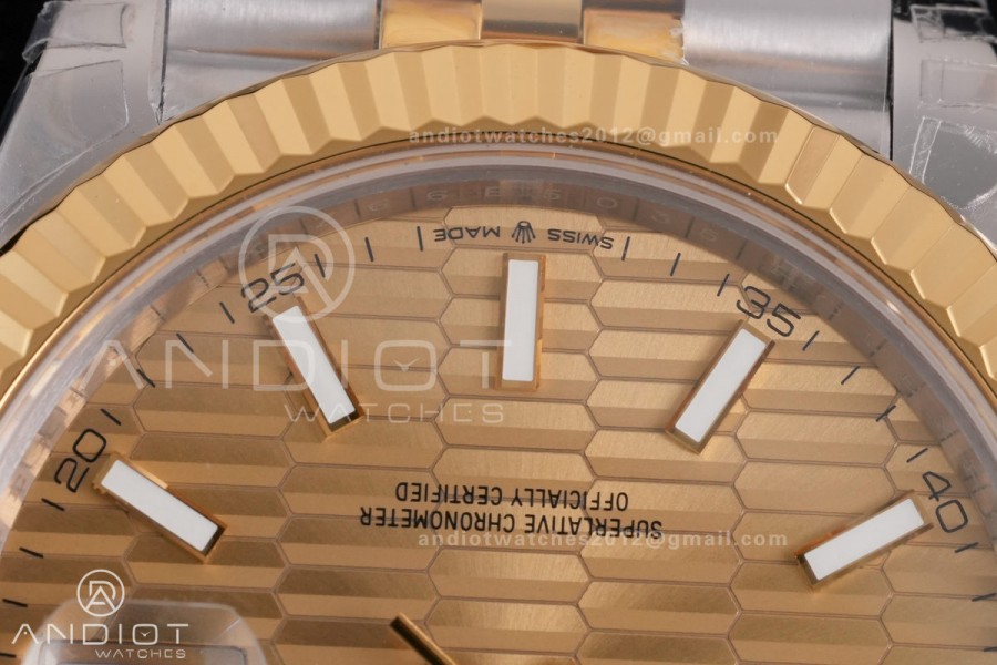 DateJust 41 126333 904L SS VSF 1:1 Best Edition YG Textured Dial on Jubilee Bracelet VS3235