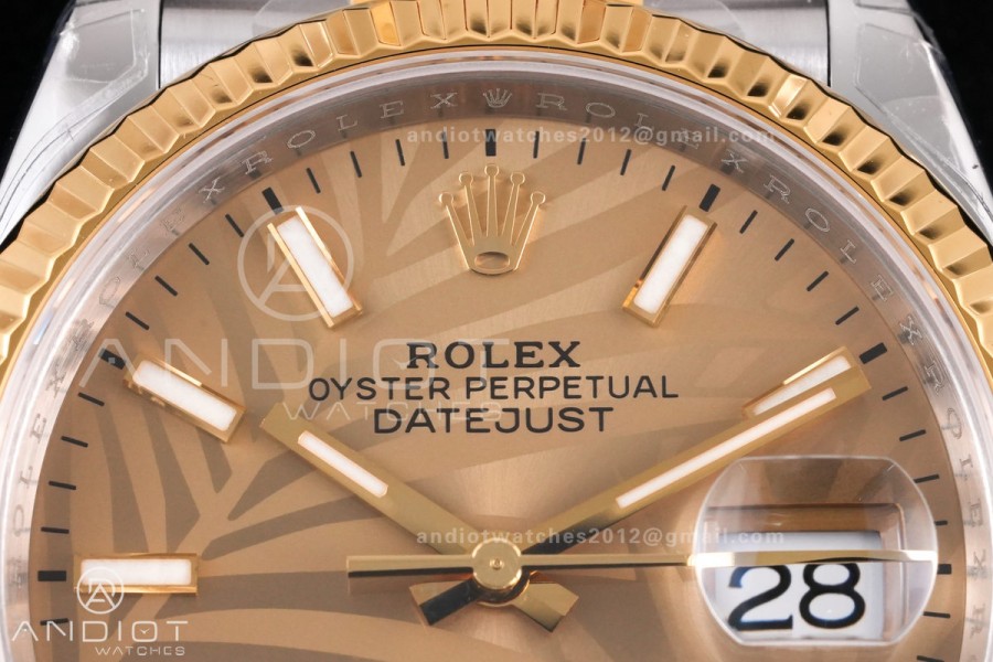 DateJust 36 SS 126233 VSF 1:1 Best Edition 904L Steel YG Leaves Dial on Jubilee Bracelet VS3235