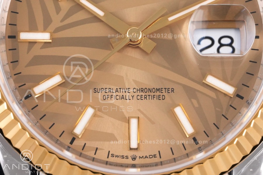 DateJust 36 SS 126233 VSF 1:1 Best Edition 904L Steel YG Leaves Dial on Jubilee Bracelet VS3235