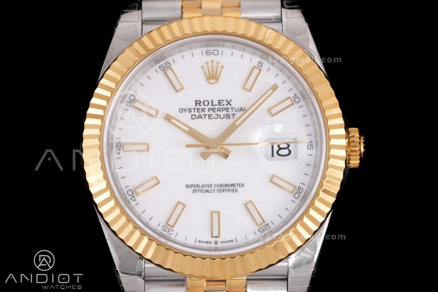 DateJust 41 126333 904L SS VSF 1:1 Best Edition White Stick Dial on Jubilee Bracelet VS3235