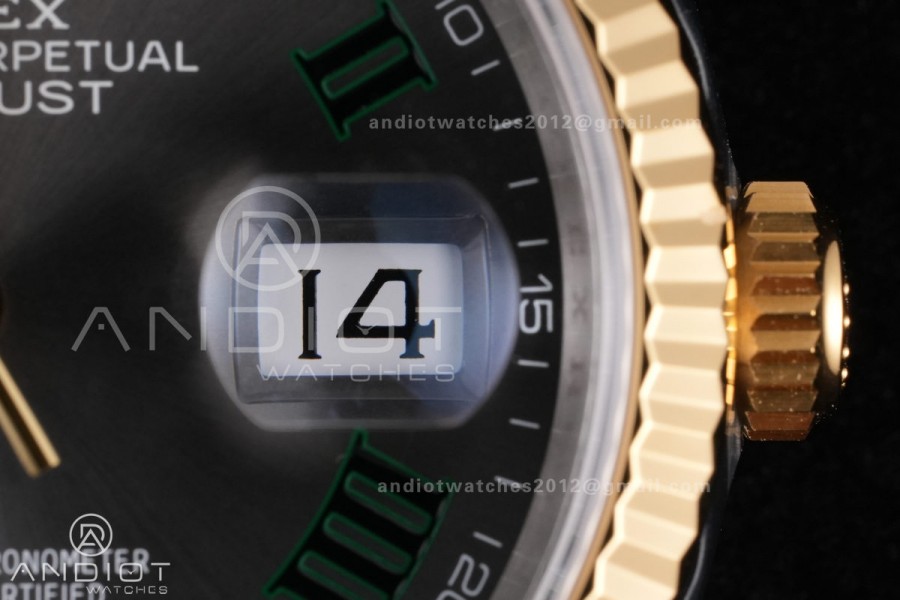 DateJust 36 SS/YG 126233 VSF 1:1 Best Edition 904L Steel Gray Dial Green Roman Marker on Jubilee Bracelet VS3235