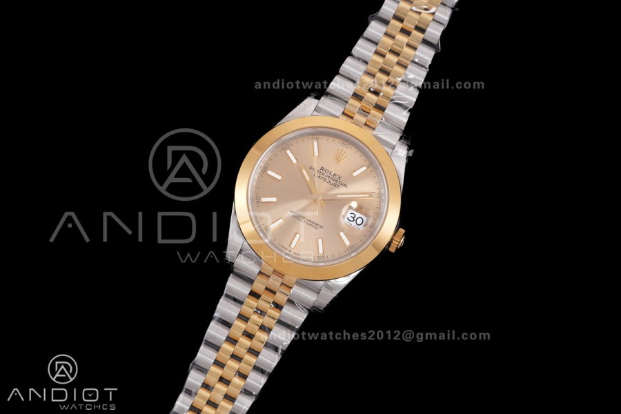 DateJust 41 126303 Polished Bezel SS VSF 1:1 Best Edition YG Dial on Jubilee Bracelet VS3235