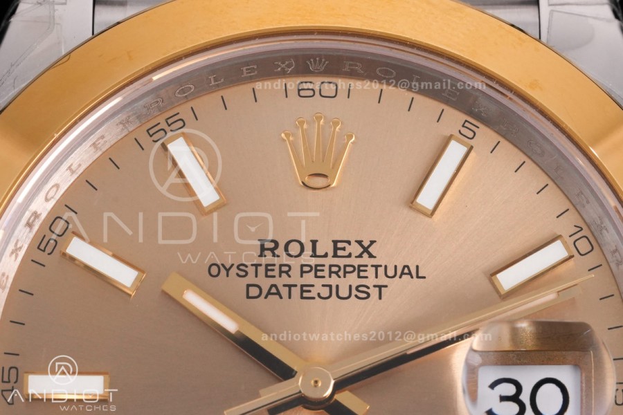 DateJust 41 126303 Polished Bezel SS VSF 1:1 Best Edition YG Dial on Jubilee Bracelet VS3235