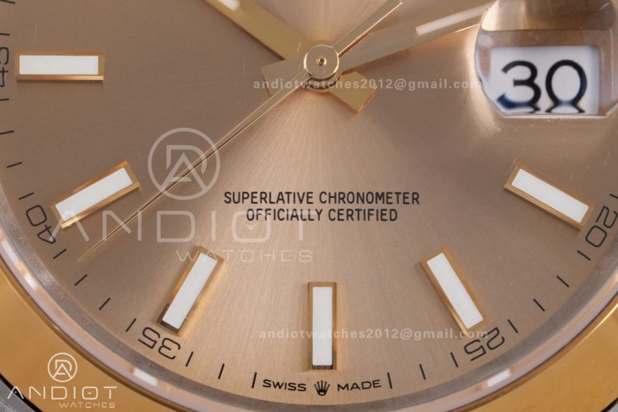 DateJust 41 126303 Polished Bezel SS VSF 1:1 Best Edition YG Dial on Jubilee Bracelet VS3235