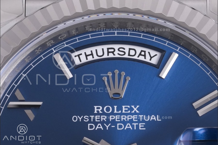 Day Date 228239 40mm 904L SS VSF 1:1 Best Edition Blue Dial Roman Markers On SS President Bracelet DD3255