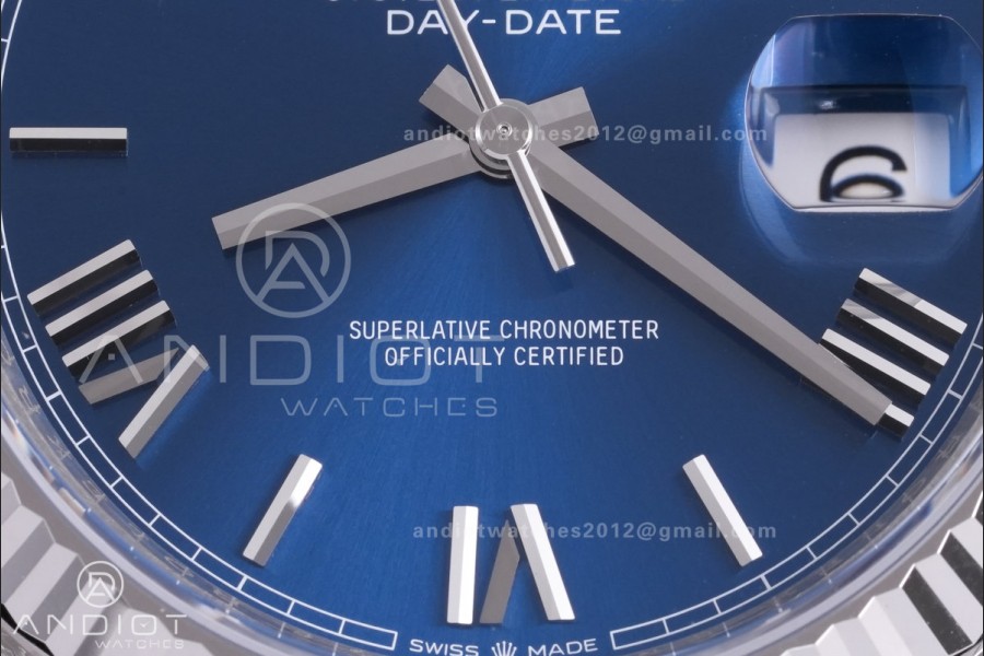 Day Date 228239 40mm 904L SS VSF 1:1 Best Edition Blue Dial Roman Markers On SS President Bracelet DD3255