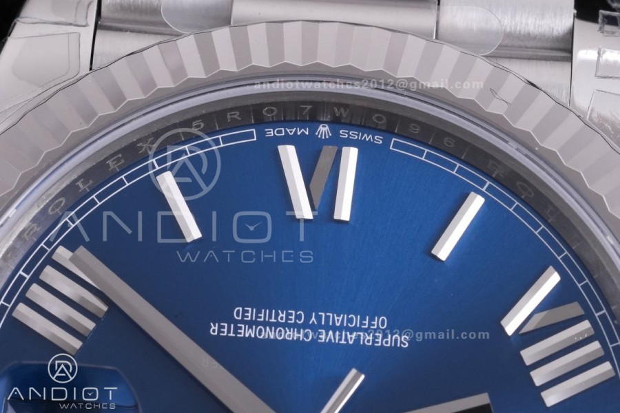 Day Date 228239 40mm 904L SS VSF 1:1 Best Edition Blue Dial Roman Markers On SS President Bracelet DD3255