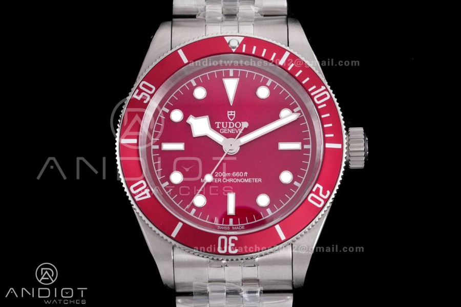 Heritage Black Bay M7941A1A0RU-0001 41mm SS GRF 1:1 Best Edition Red Dial Red Bezel on SS Bracelet A2824