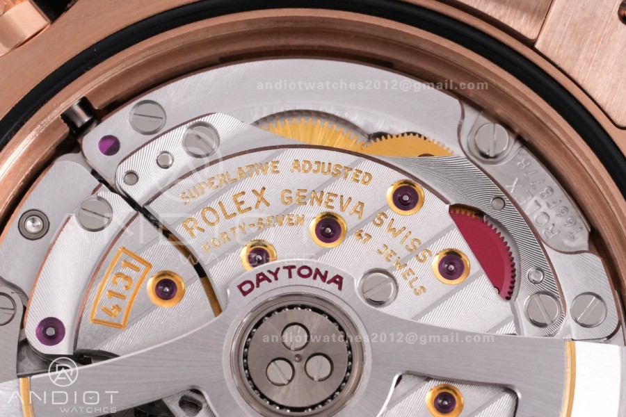 Daytona 126505 VSF 1:1 Best Edition 904L Steel Black/diamond RG Dial on RG Braclet DD4131 V2 (Weighted)