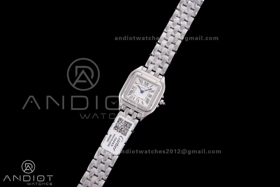 Panthère Ladies 22mm SS AF 1:1 Best Edition White Dial  on SS Bracelet Ronda Quartz