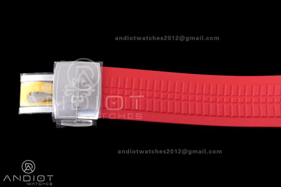 Aquanaut 5167 Singapore 2019 SS DDF 1:1 Best Edition Black Dial On Red Rubber Strap Super Clone DD324