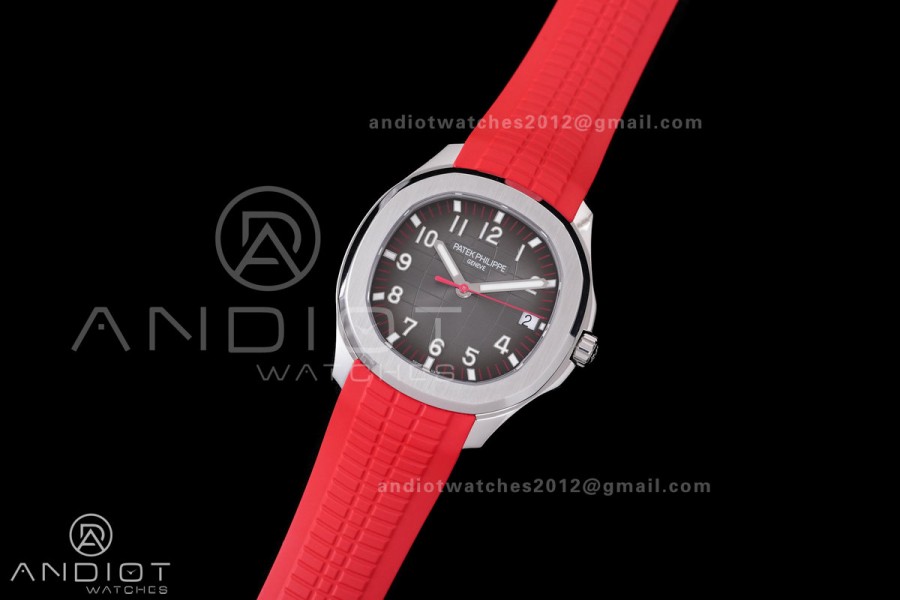 Aquanaut 5167 Singapore 2019 SS DDF 1:1 Best Edition Black Dial On Red Rubber Strap Super Clone DD324