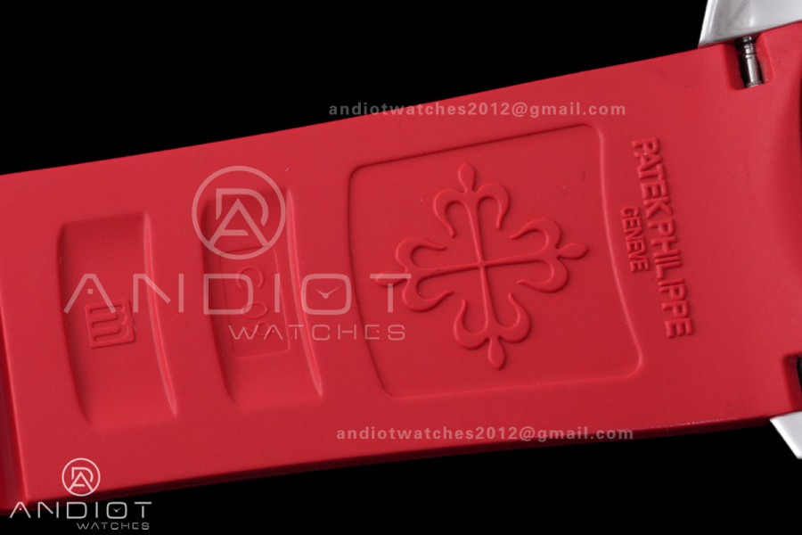 Aquanaut 5167 Singapore 2019 SS DDF 1:1 Best Edition Black Dial On Red Rubber Strap Super Clone DD324