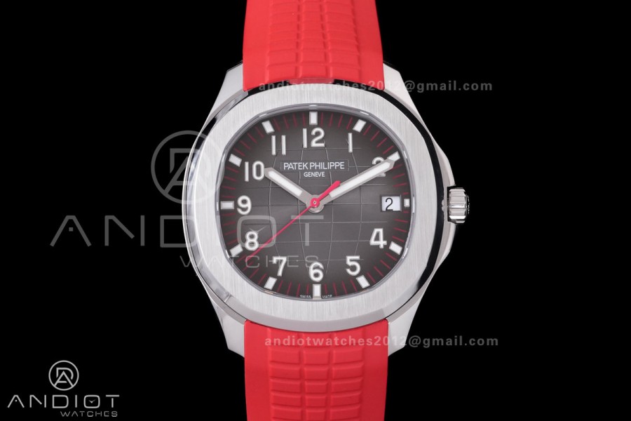 Aquanaut 5167 Singapore 2019 SS DDF 1:1 Best Edition Black Dial On Red Rubber Strap Super Clone DD324