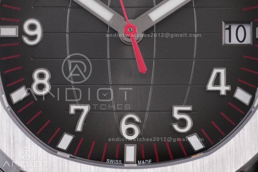 Aquanaut 5167 Singapore 2019 SS DDF 1:1 Best Edition Black Dial On Red Rubber Strap Super Clone DD324
