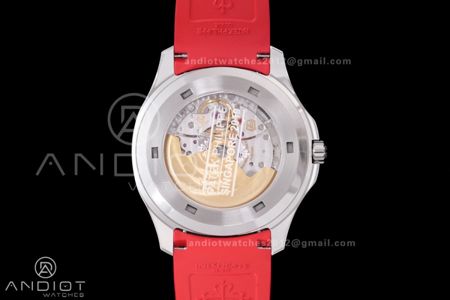 Aquanaut 5167 Singapore 2019 SS DDF 1:1 Best Edition Black Dial On Red Rubber Strap Super Clone DD324