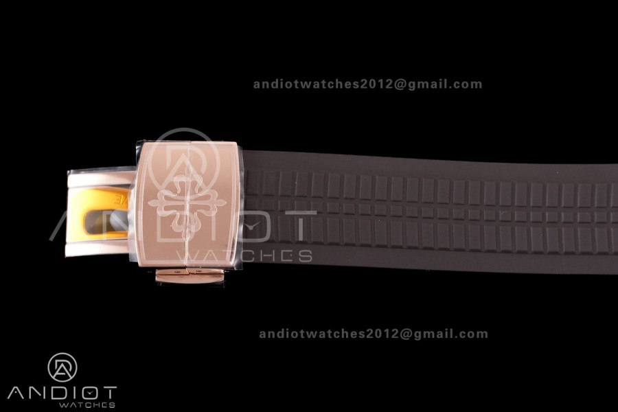 Aquanaut 5167 RG Gain Weight DDF 1:1 Best Edition Brown Dial On Brown Rubber Strap DD324 Super Clone