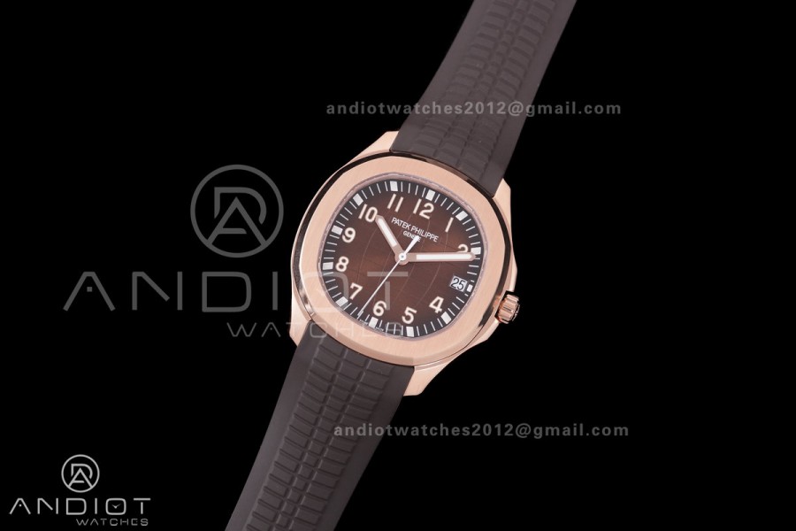 Aquanaut 5167 RG Gain Weight DDF 1:1 Best Edition Brown Dial On Brown Rubber Strap DD324 Super Clone