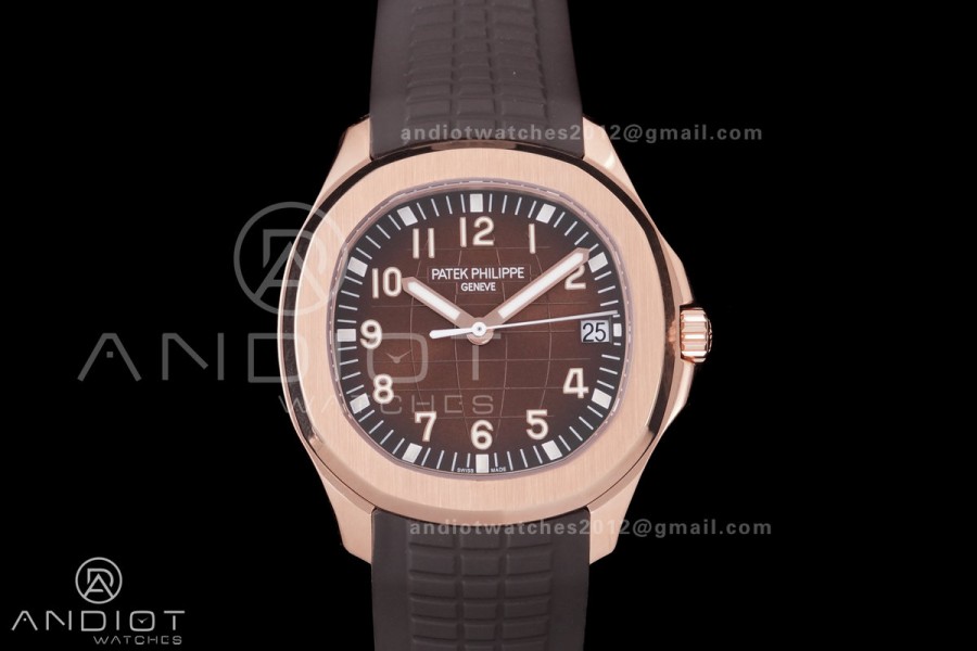 Aquanaut 5167 RG Gain Weight DDF 1:1 Best Edition Brown Dial On Brown Rubber Strap DD324 Super Clone