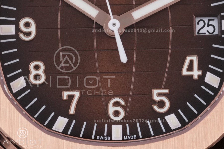 Aquanaut 5167 RG Gain Weight DDF 1:1 Best Edition Brown Dial On Brown Rubber Strap DD324 Super Clone