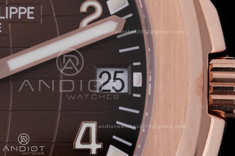 Aquanaut 5167 RG Gain Weight DDF 1:1 Best Edition Brown Dial On Brown Rubber Strap DD324 Super Clone