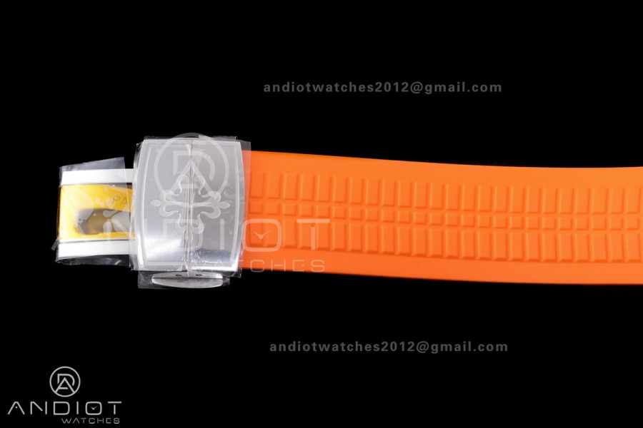 Aquanaut 5167 SS DDF 1:1 Best Edition Gray Dial on Orange Rubber Strap DD324 Super Clone