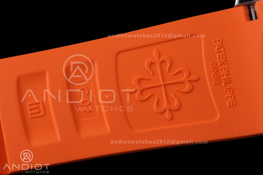 Aquanaut 5167 SS DDF 1:1 Best Edition Gray Dial on Orange Rubber Strap DD324 Super Clone