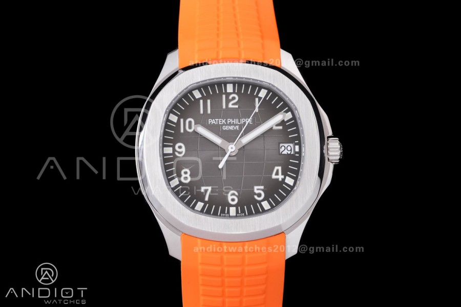 Aquanaut 5167 SS DDF 1:1 Best Edition Gray Dial on Orange Rubber Strap DD324 Super Clone
