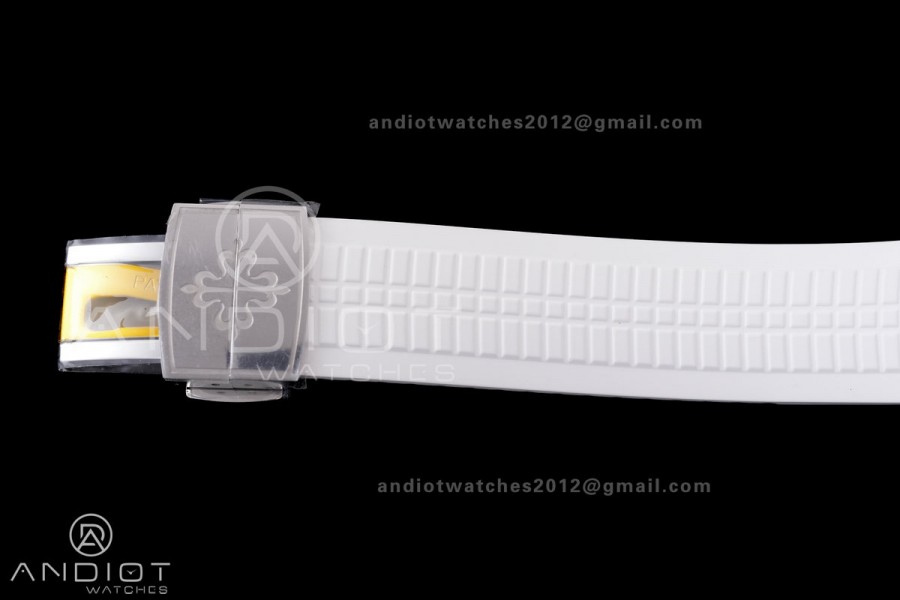 Aquanaut 5167 SS DDF 1:1 Best Edition Gray Dial on White Rubber Strap DD324 Super Clone