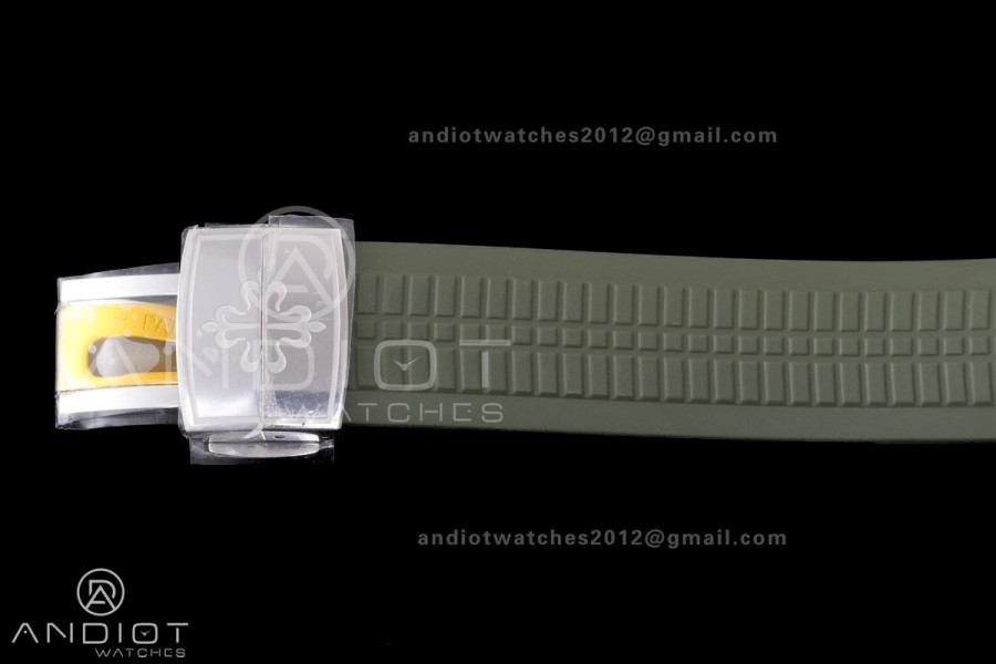 Aquanaut 5167 SS DDF 1:1 Best Edition Gray Dial on Green Rubber Strap DD324 Super Clone