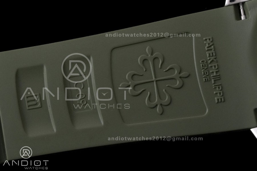 Aquanaut 5167 SS DDF 1:1 Best Edition Gray Dial on Green Rubber Strap DD324 Super Clone