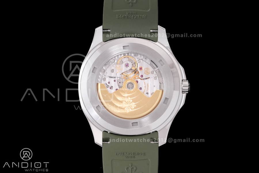 Aquanaut 5167 SS DDF 1:1 Best Edition Gray Dial on Green Rubber Strap DD324 Super Clone