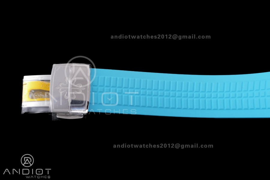 Aquanaut 5167 SS DDF 1:1 Best Edition Gray Dial on Blue Rubber Strap DD324 Super Clone