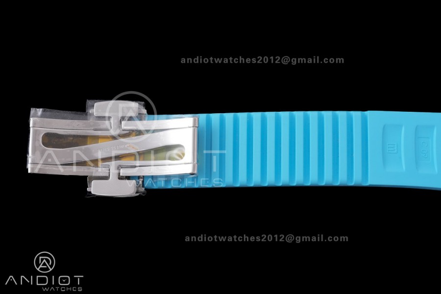 Aquanaut 5167 SS DDF 1:1 Best Edition Gray Dial on Blue Rubber Strap DD324 Super Clone