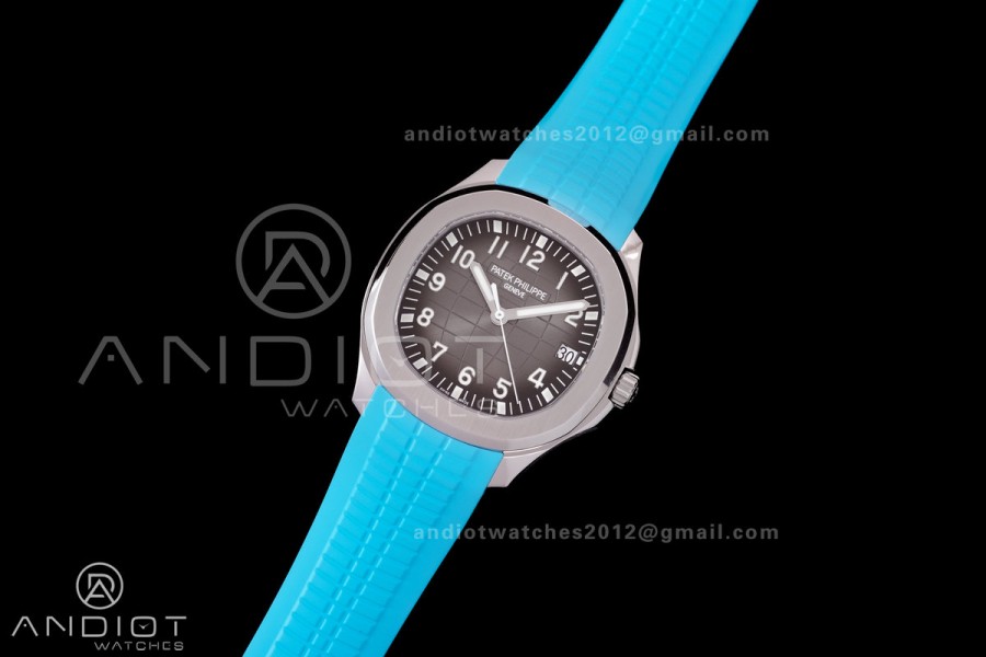 Aquanaut 5167 SS DDF 1:1 Best Edition Gray Dial on Blue Rubber Strap DD324 Super Clone