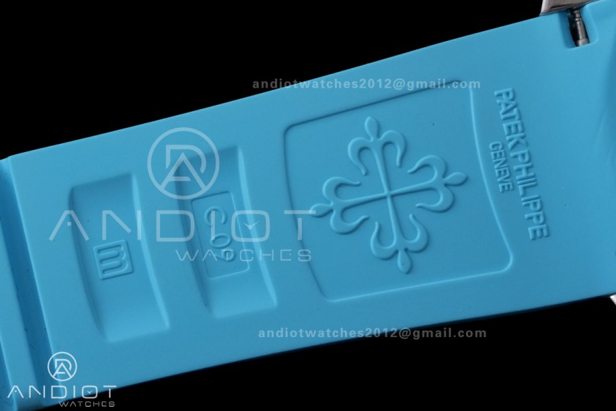 Aquanaut 5167 SS DDF 1:1 Best Edition Gray Dial on Blue Rubber Strap DD324 Super Clone