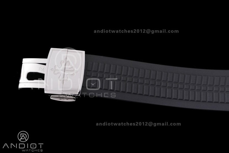 Aquanaut 5167 SS DDF 1:1 Best Edition Gray Dial on Black Rubber Strap DD324 Super Clone