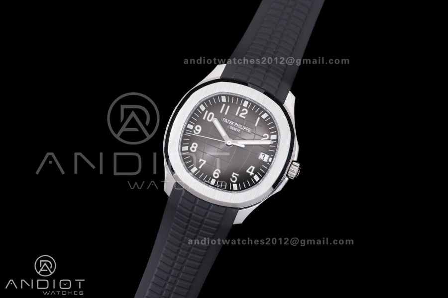 Aquanaut 5167 SS DDF 1:1 Best Edition Gray Dial on Black Rubber Strap DD324 Super Clone